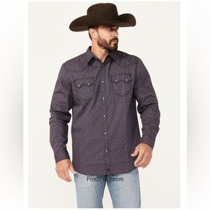 Moonshine Spirit Men’s Geo Print Long Sleeve Snap Western Shirt